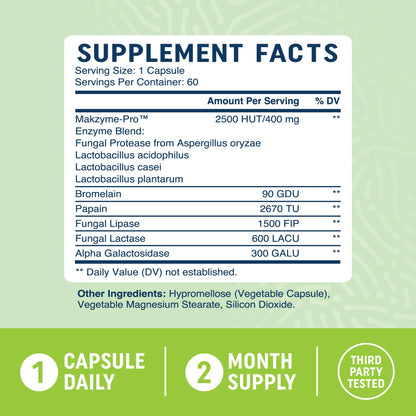 MAV Nutrition probiotic multi enzyme complex for men and women intestinal care.