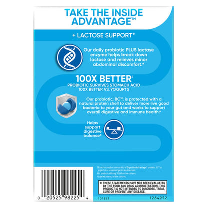 Digestive Advantage Lactose Defense four pack bundle showing authentic imported capsules