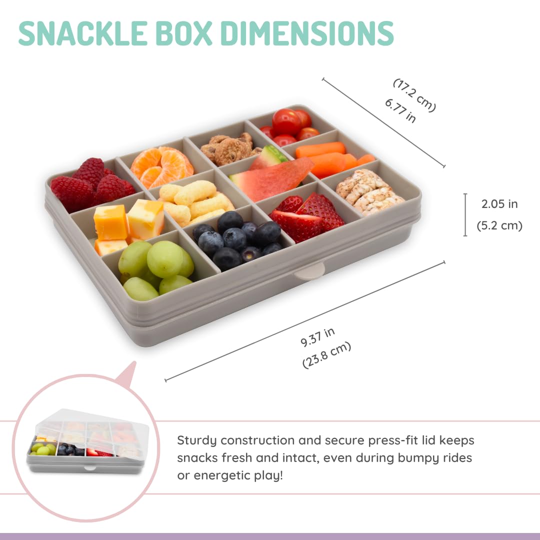 Top view of Melii Snackle Box showing 12 sections