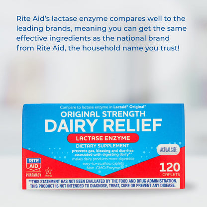 Full view of the original import seal on the Rite Aid dairy relief dietary supplement.