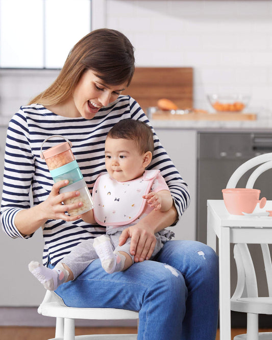 Skip Hop modular baby food containers stacked with handle