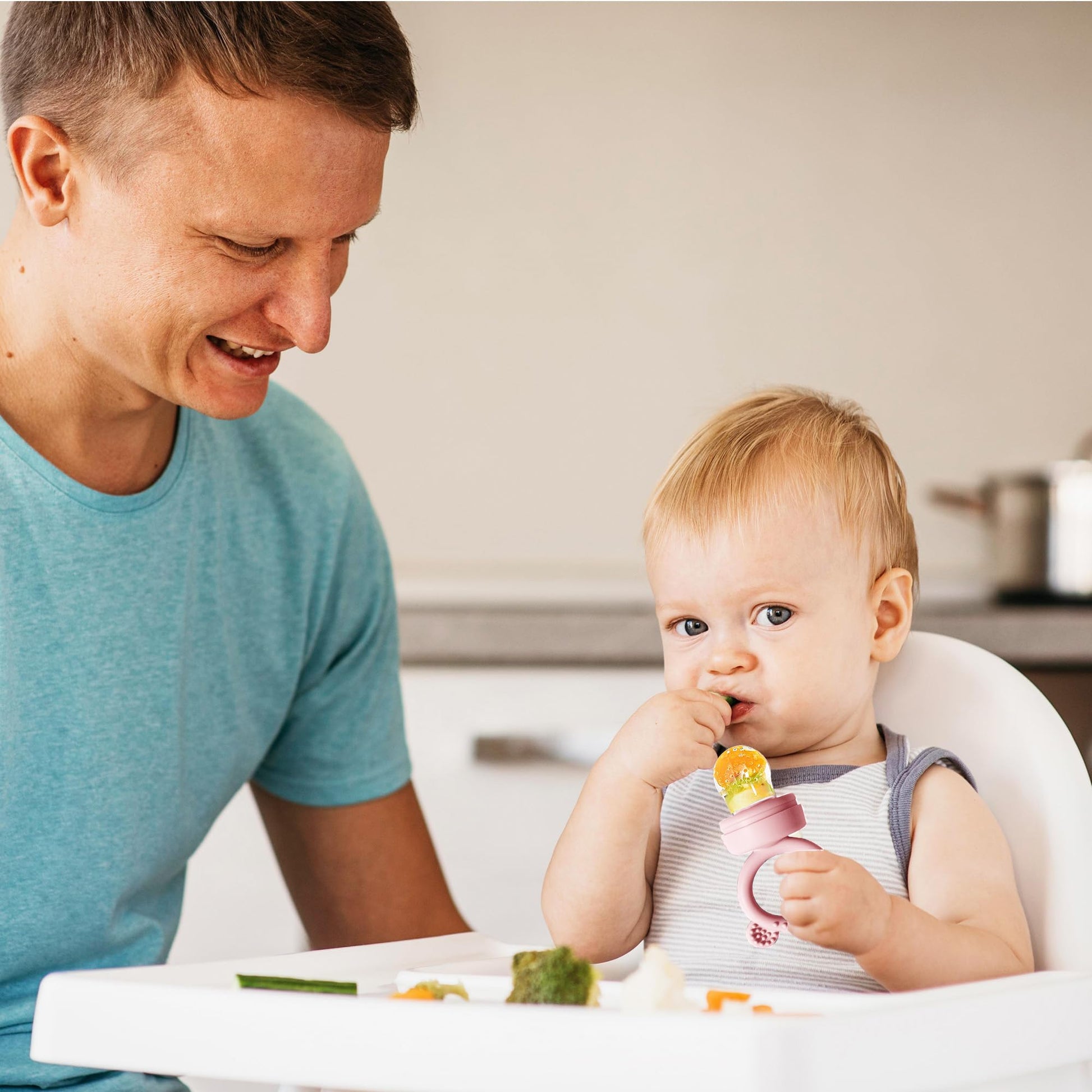 Baby fruit feeder pacifier for teething relief