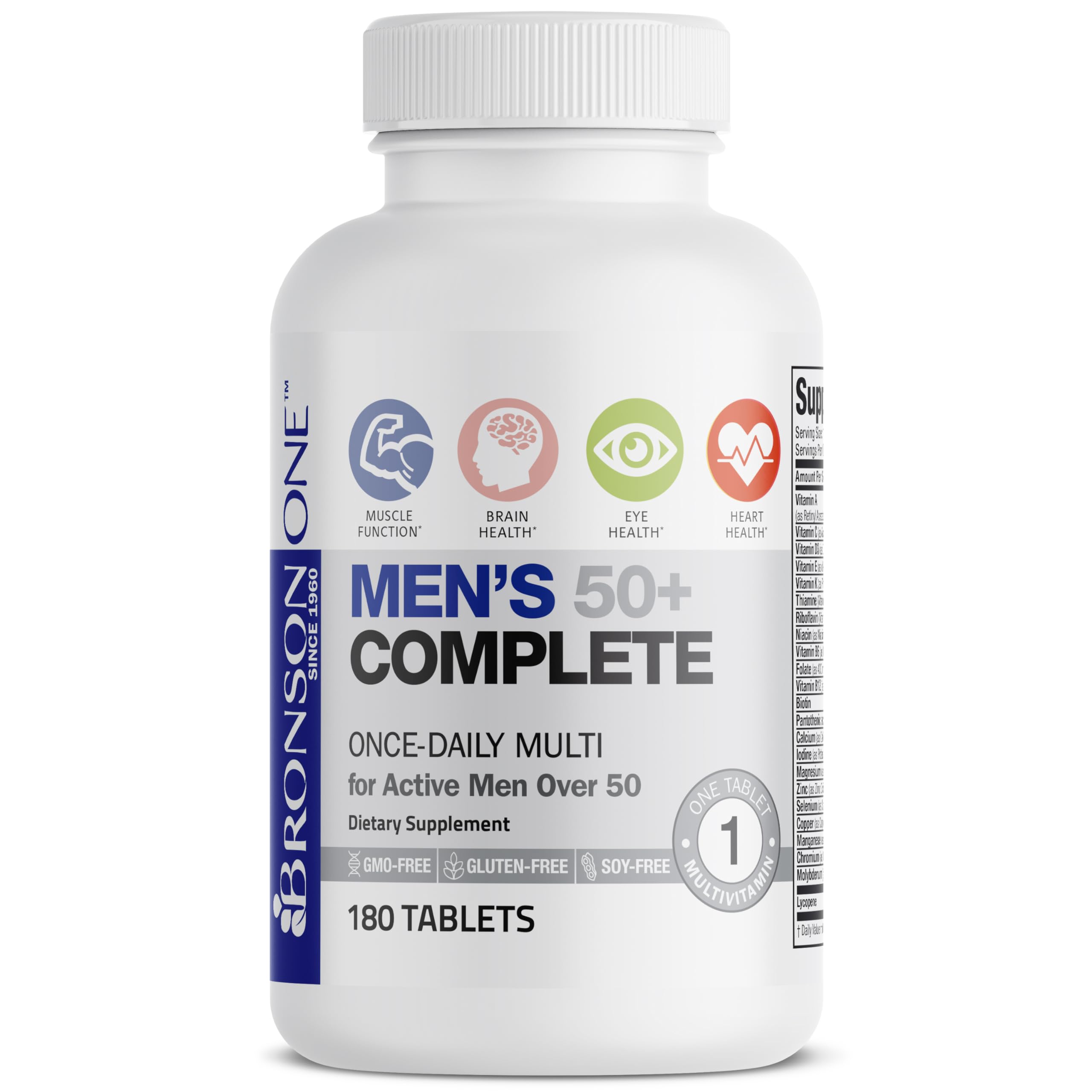 Premium health supplement bottle showing dosage instructions and USA manufacturing details