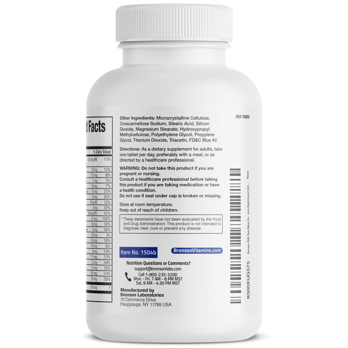 Lifestyle arrangement of Bronson daily vitamin bottle for men