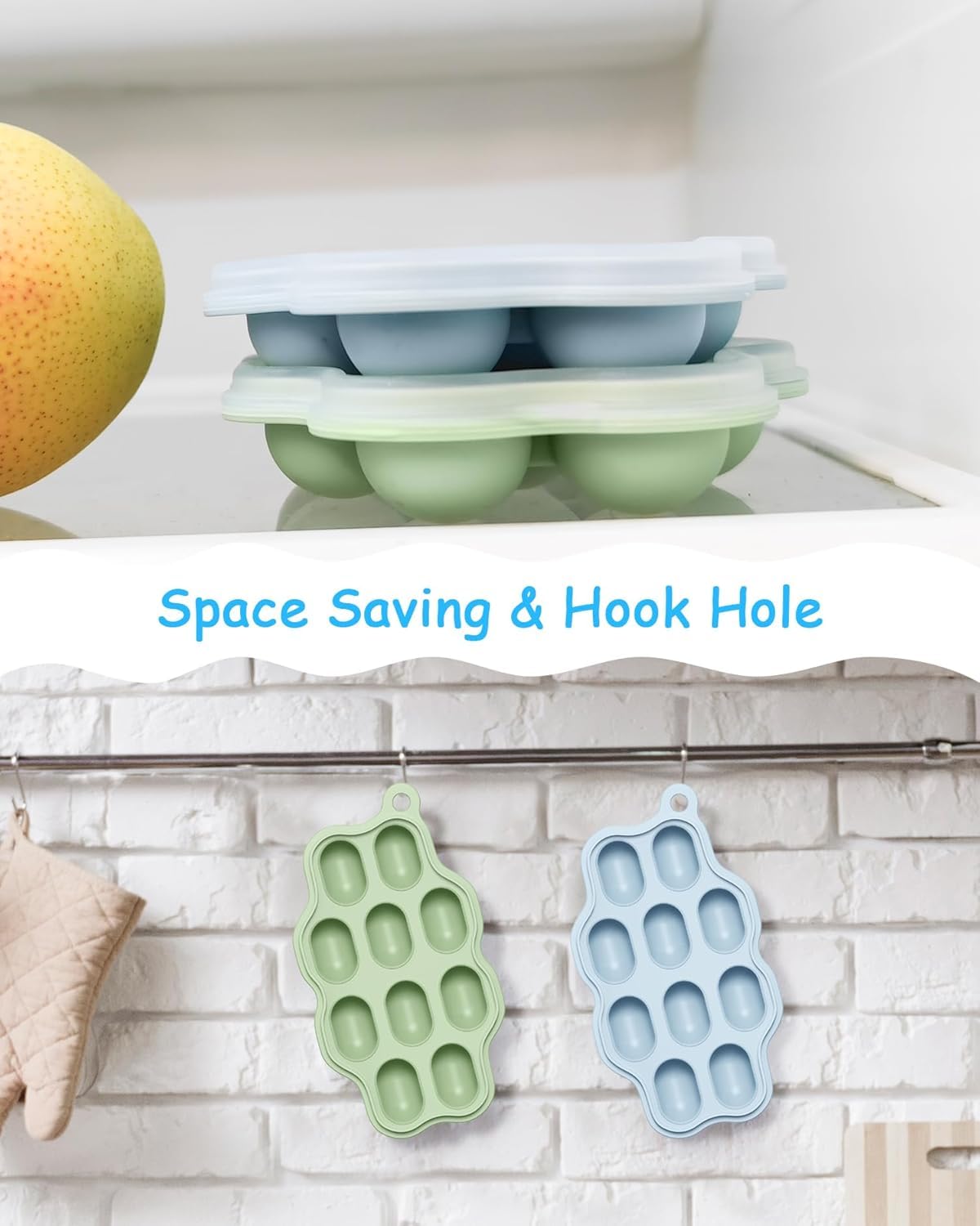 Stackable silicone ice cube maker for baby meals
