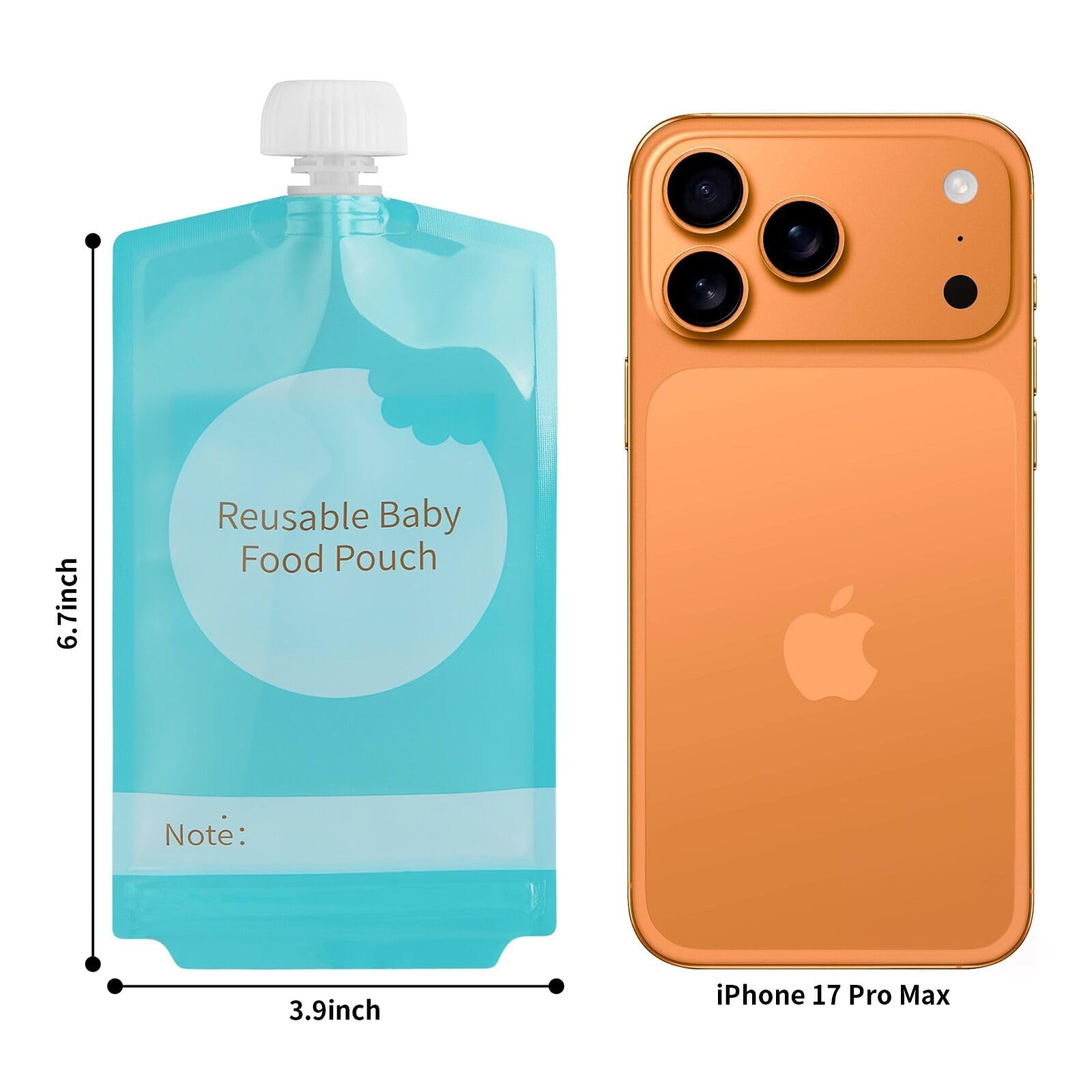Twelve pack of Kirecoo refillable baby food storage bags