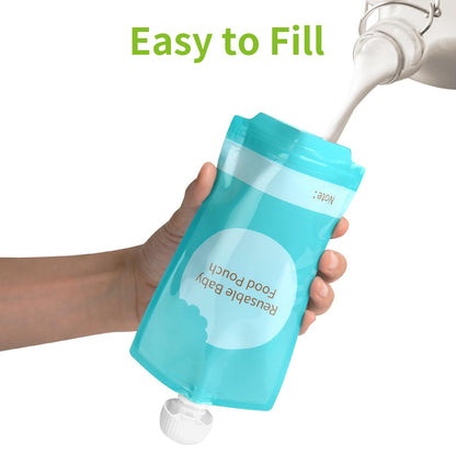 Kirecoo pouches showing wide bottom opening for easy cleaning
