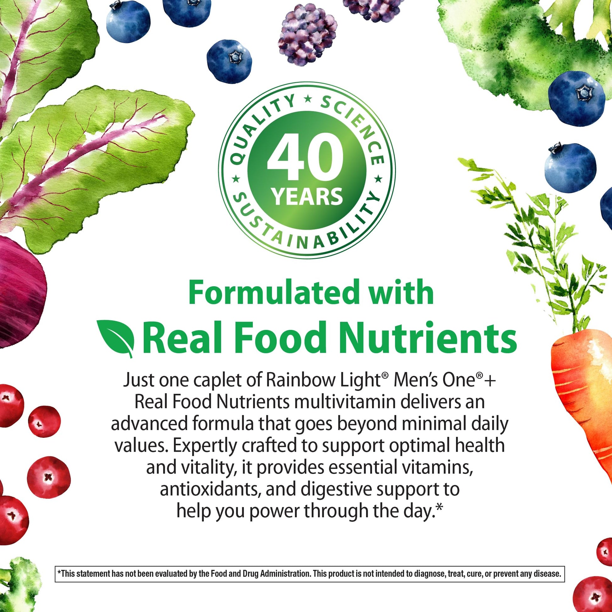 Rainbow Light high potency men's vitamins nutrition facts and ingredients list
