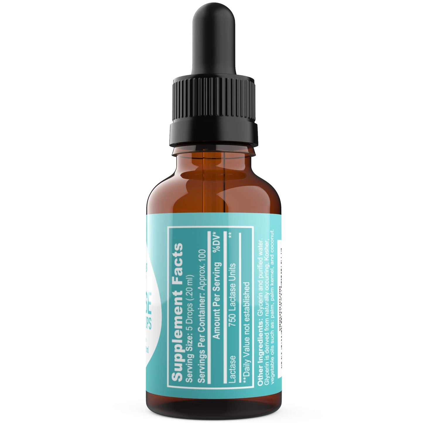Elepure digestive supplement packaging highlighting the one hundred servings and all-natural liquid formula details