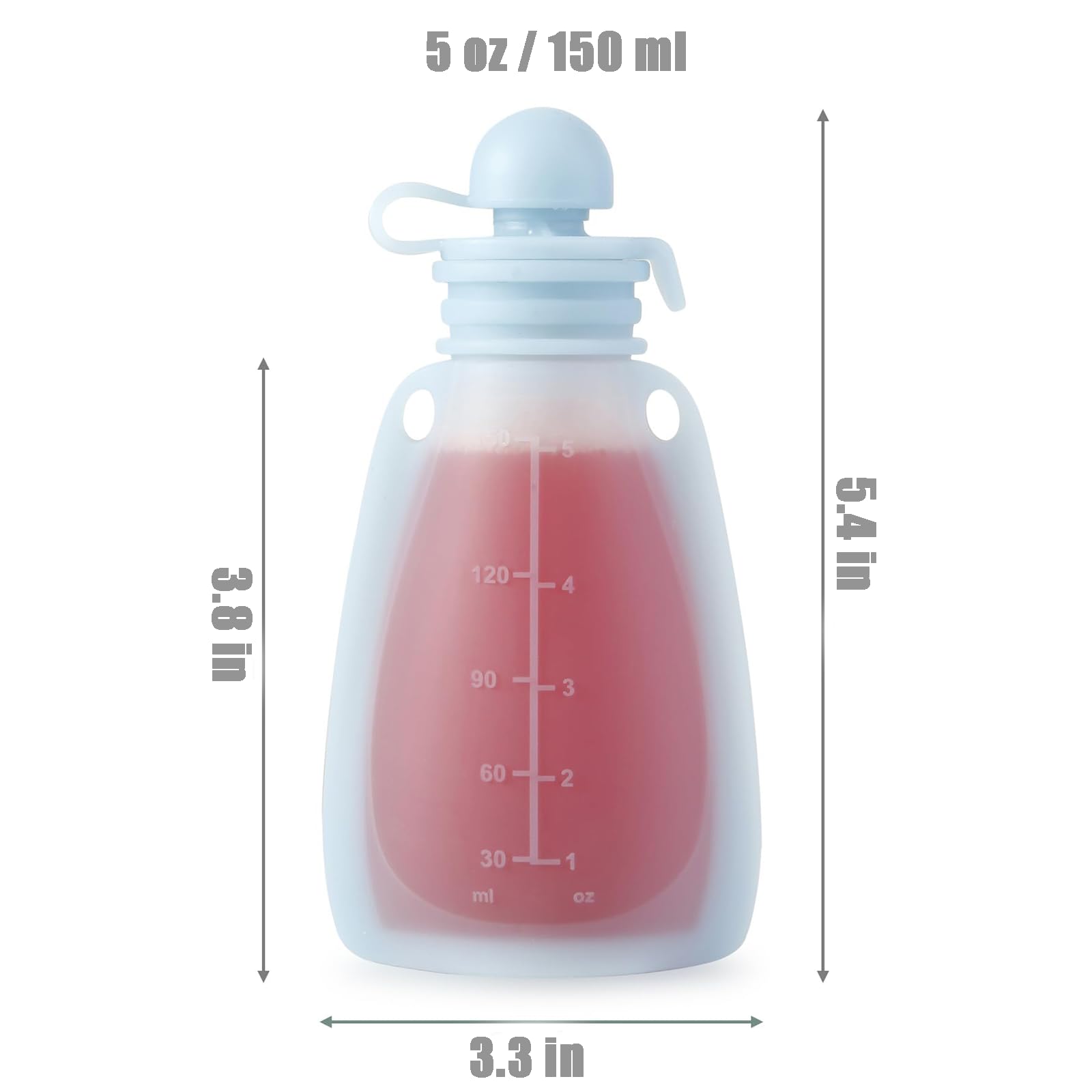 Refillable baby food storage bags BPA free silicone