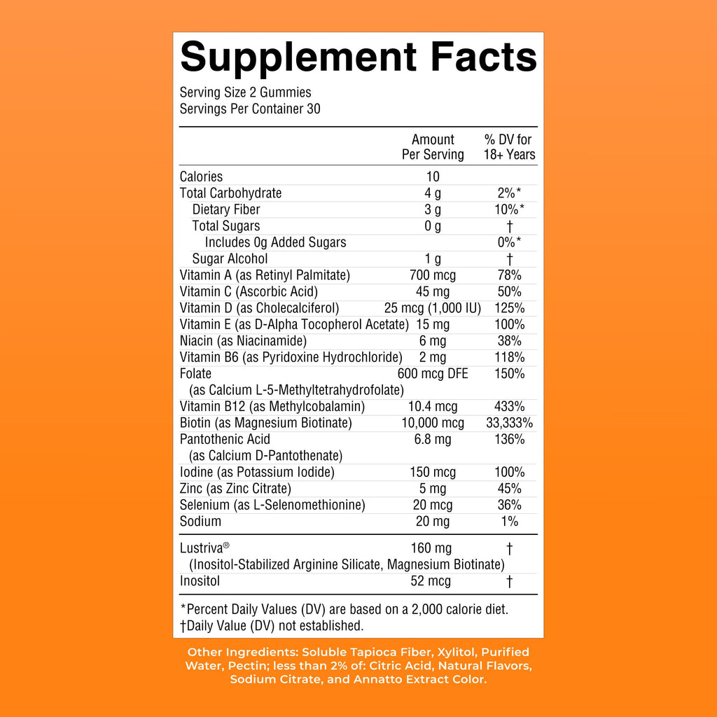 MaryRuth's peach mango hair growth gummies lifestyle product shot