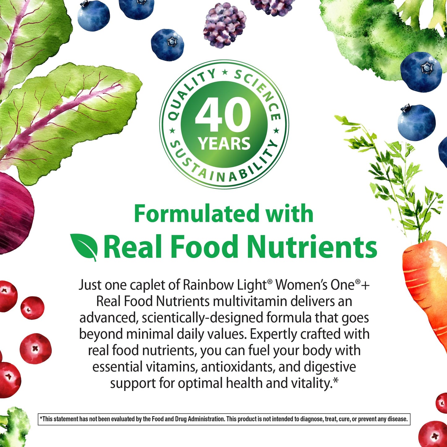 Once daily food based multivitamin with probiotics and enzymes for womens health