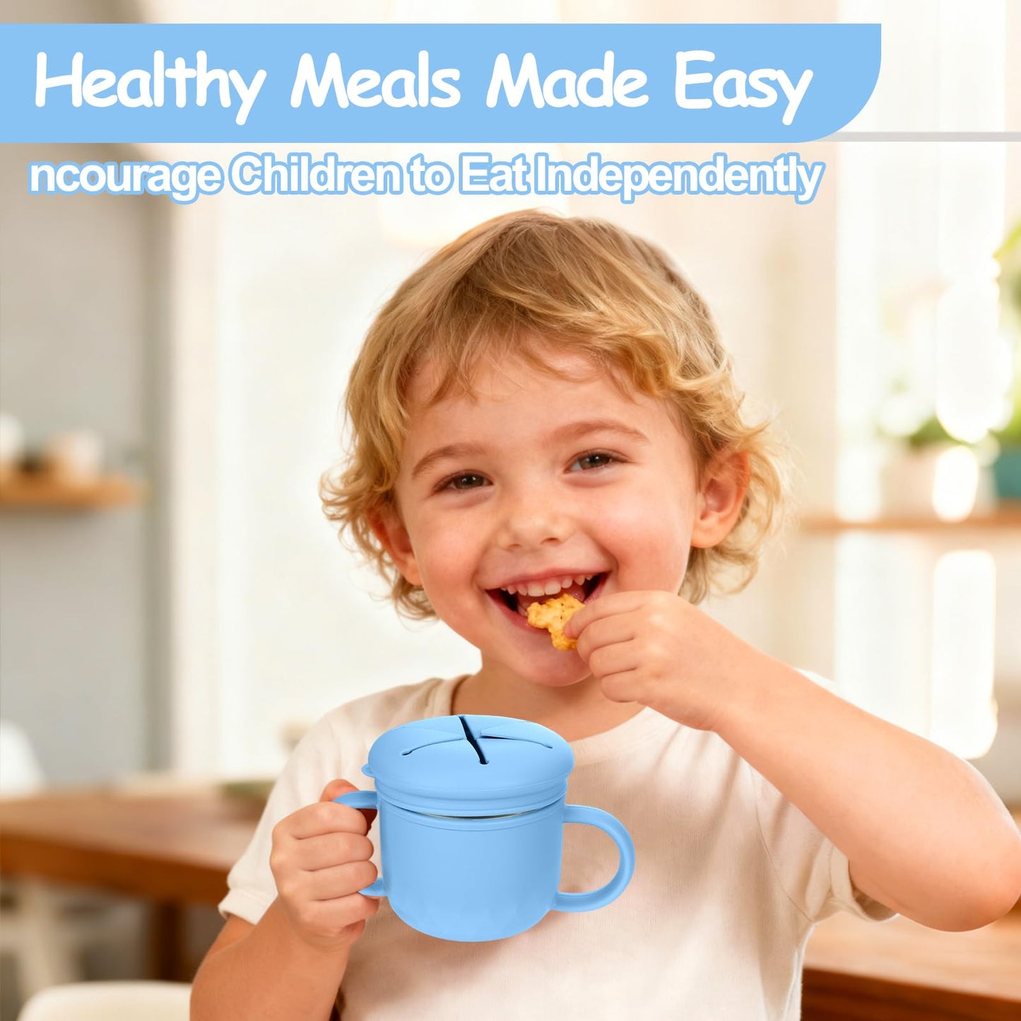 Two Mity Rain snack cups placed in a stroller cup holder