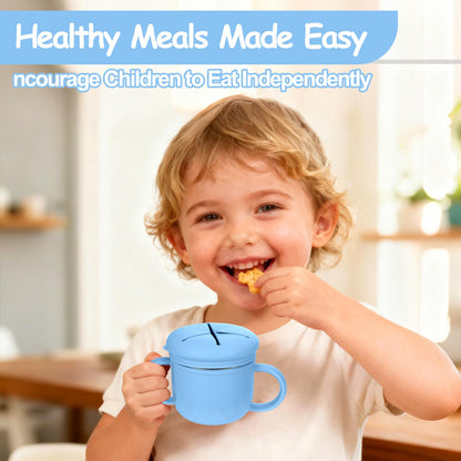 Two Mity Rain snack cups placed in a stroller cup holder