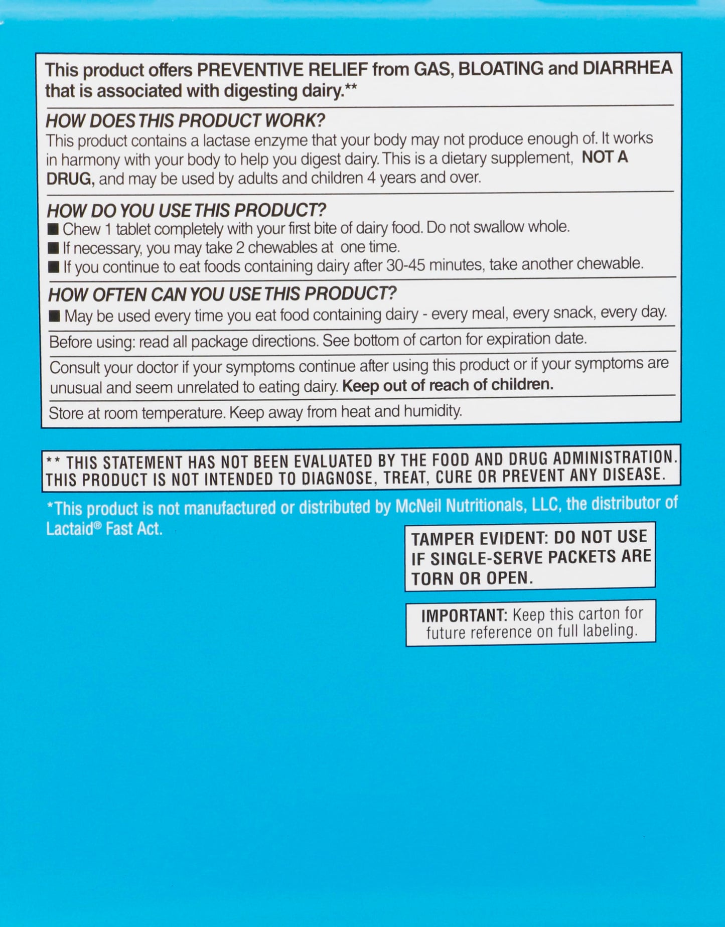 Rite Aid lactase enzyme supplement 32 count box showing vanilla flavor text