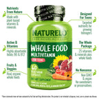 Naturelo teen multivitamin supplement bottle side label details
