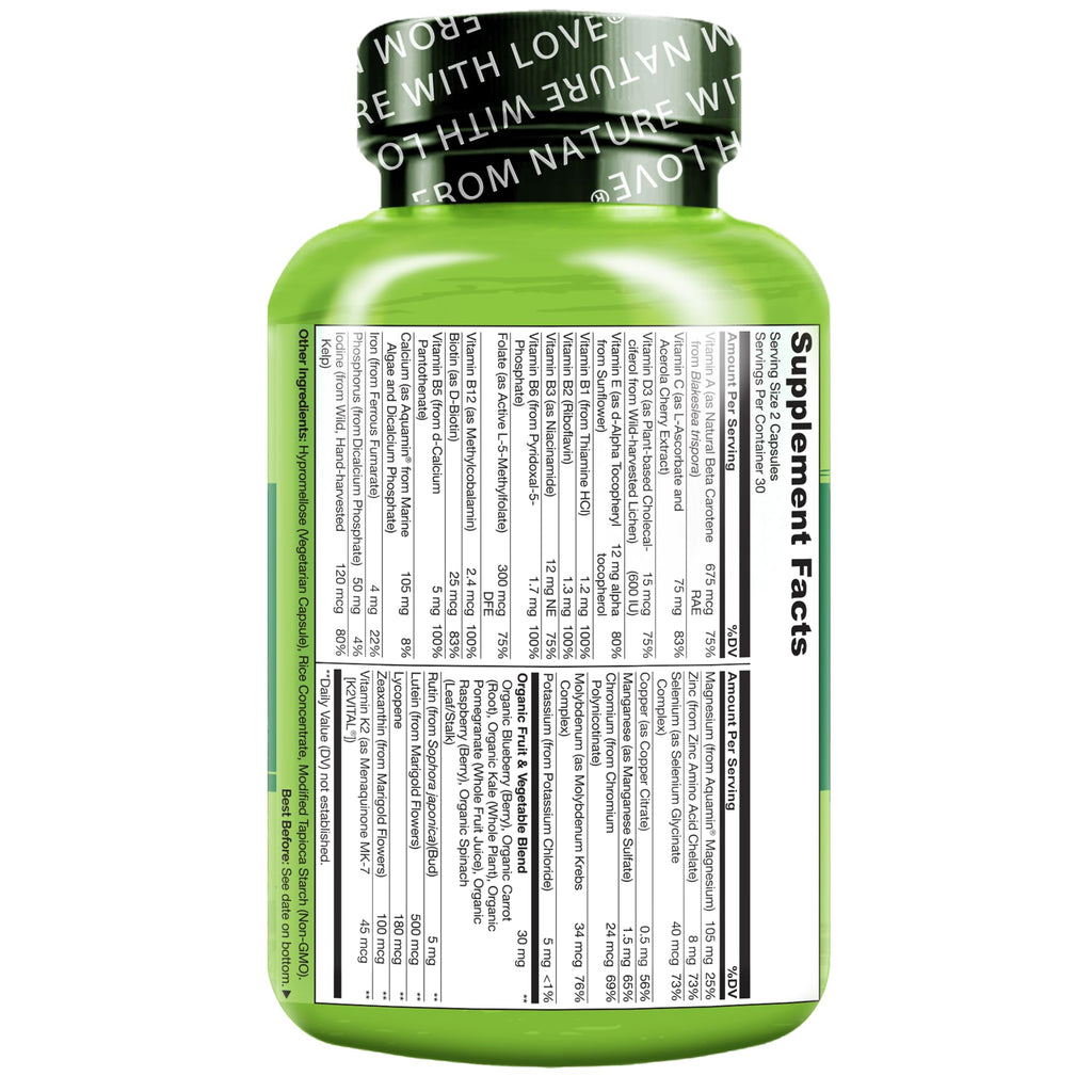 Naturelo whole food multivitamin complete box and bottle set