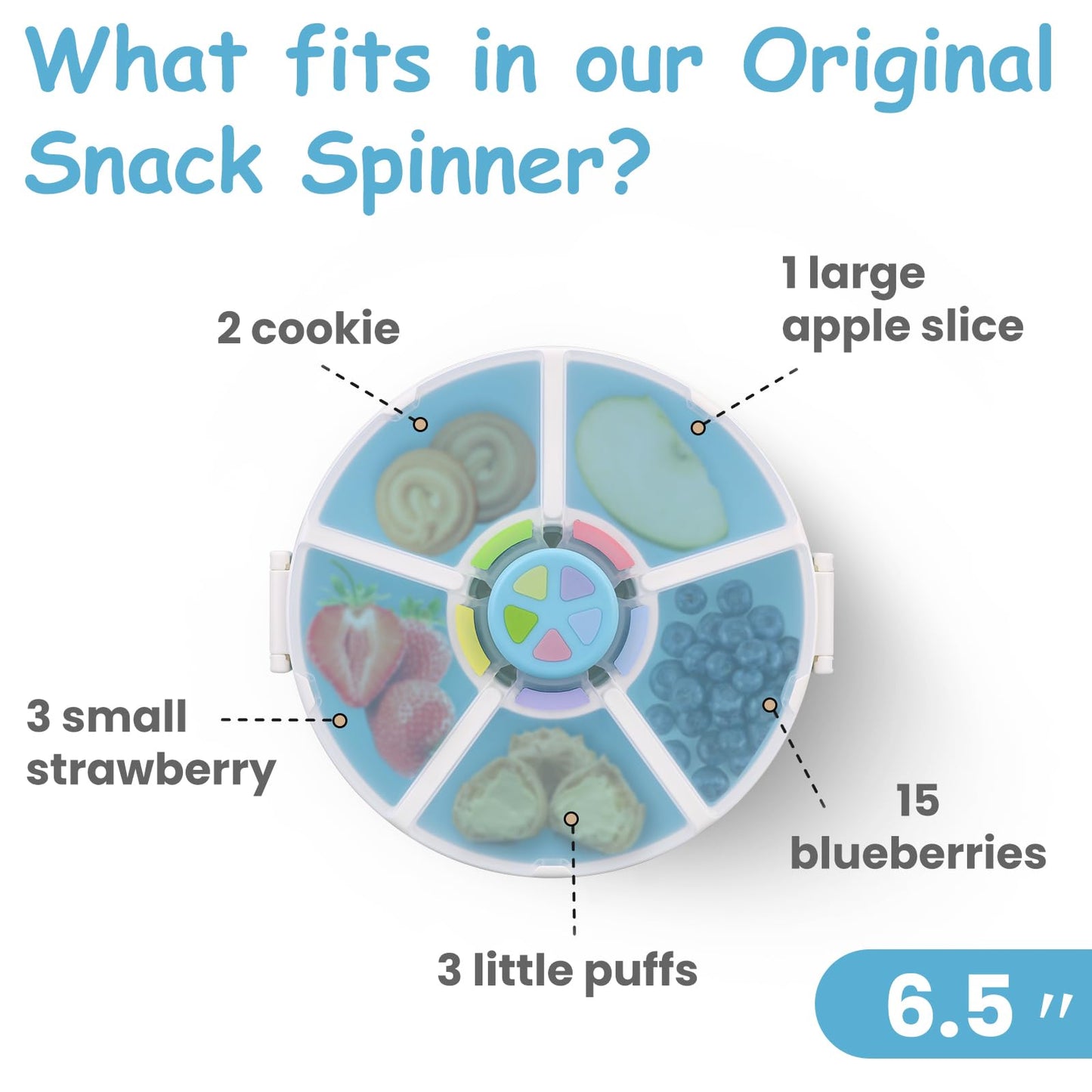 Joopetalk kids snack container showing rotating mechanism
