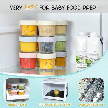 Vitever baby food jars in a freezer setting