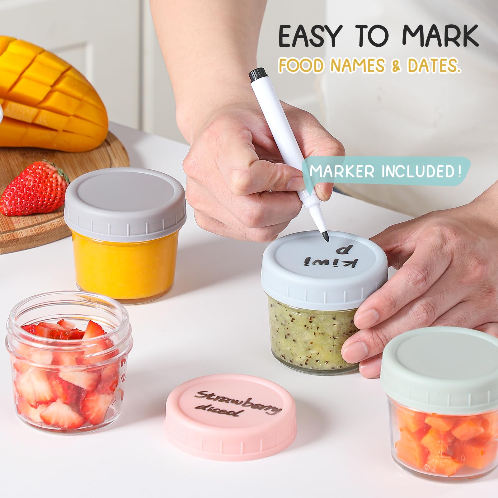 Vitever 6 pack glass food containers arranged for meal prep