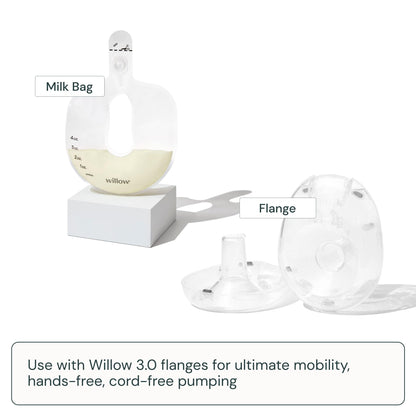 Close up of Willow pump milk bag valve design