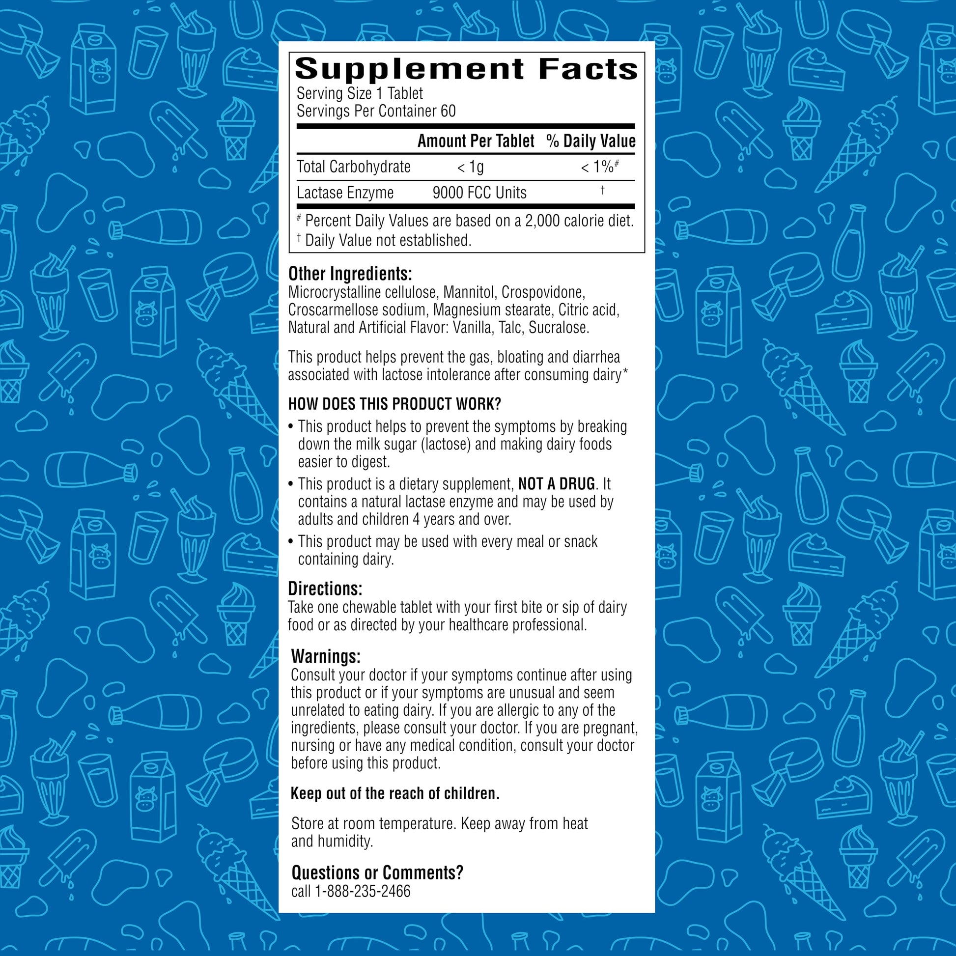 Authentic USA imported lactase enzyme tablets fast acting chewable dietary supplement