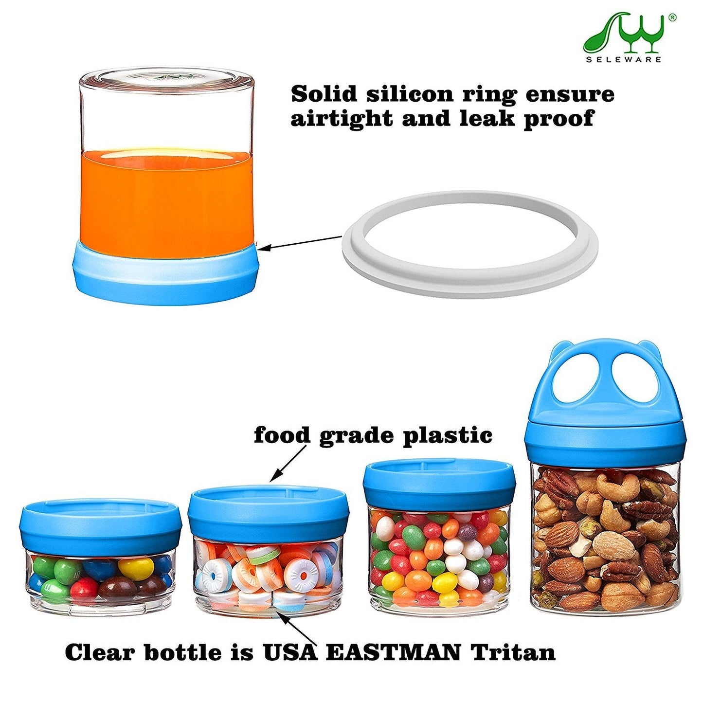 Seleware container set with carry handle attached