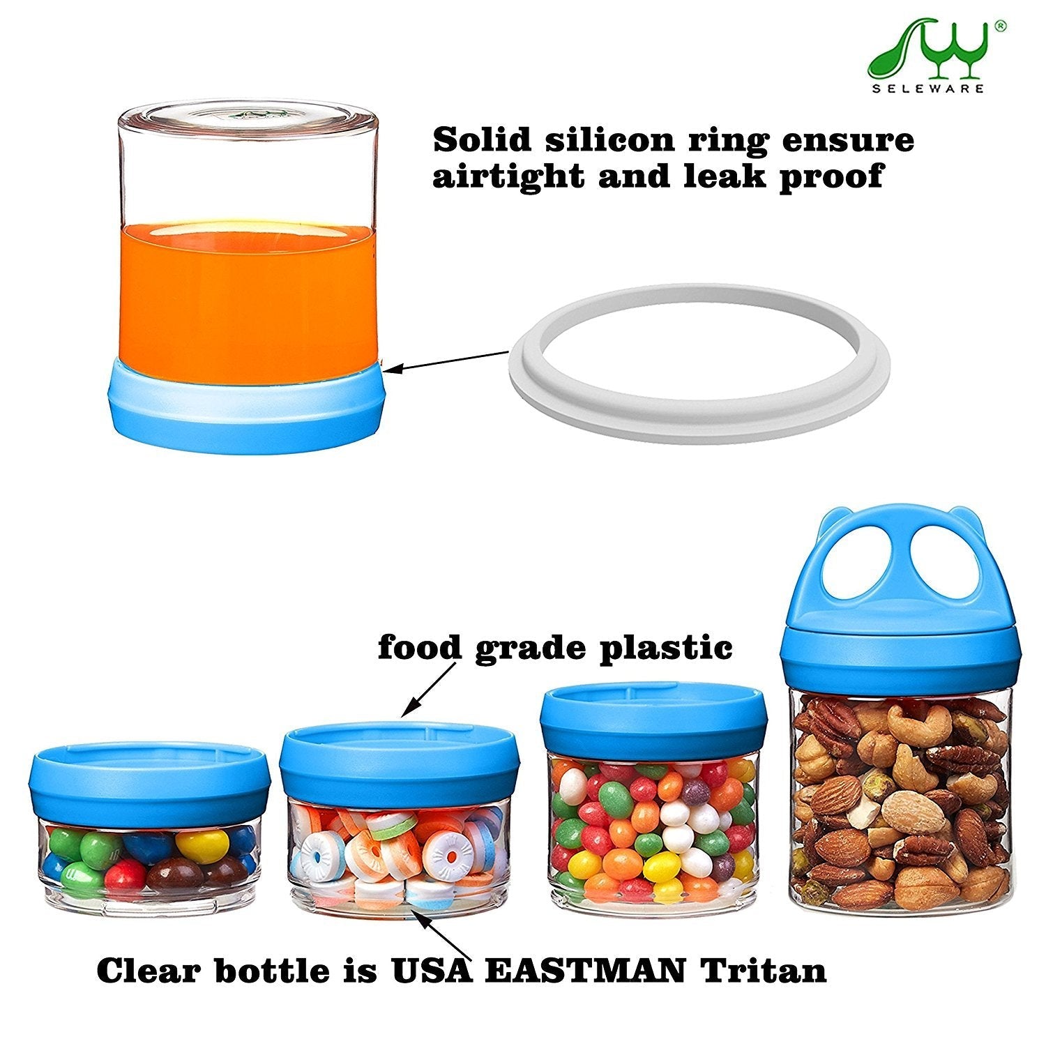 Seleware container set with carry handle attached