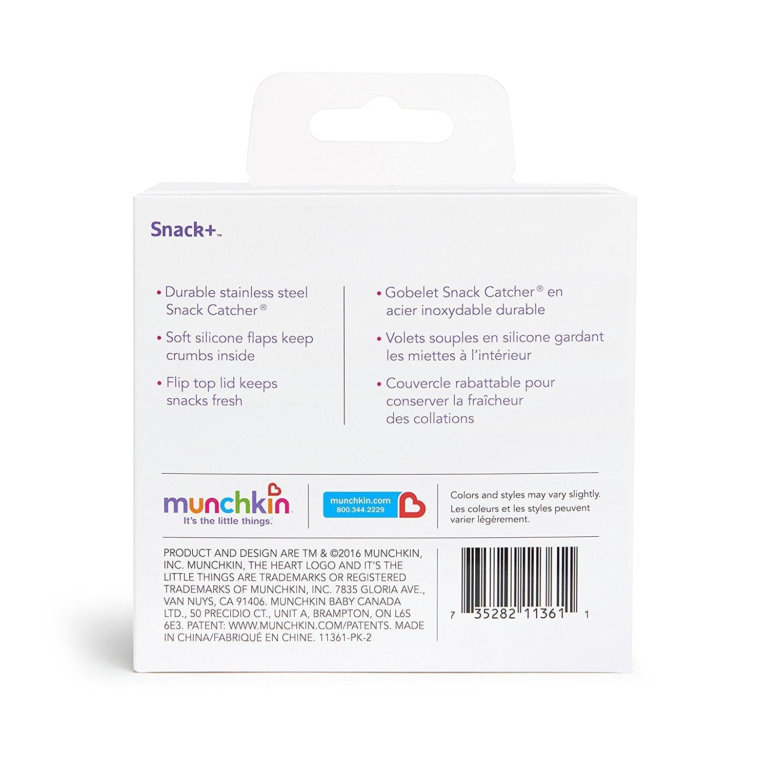 Top view of Munchkin 9 ounce snack cup