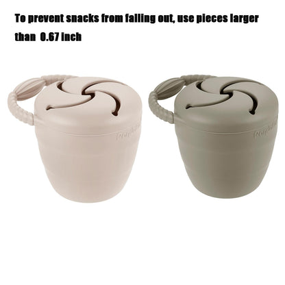 Toddler hands reaching into PandaEar silicone snack container