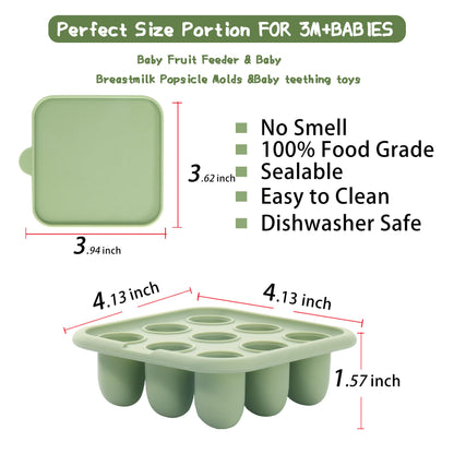 Wajiayon silicone food tray with lid for breastmilk storage
