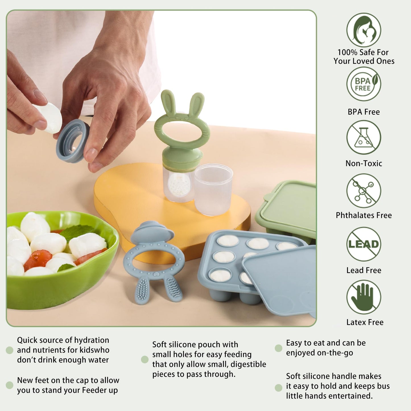 Wajiayon baby popsicle mold for teething relief