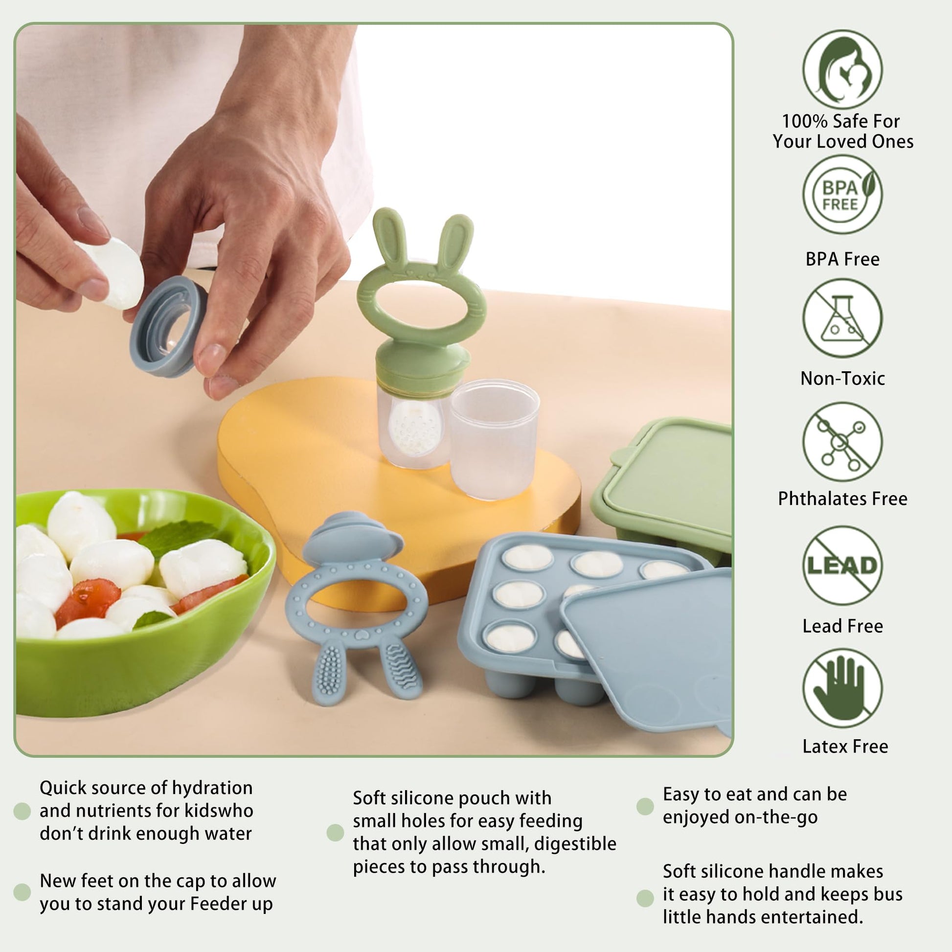 Wajiayon baby popsicle mold for teething relief