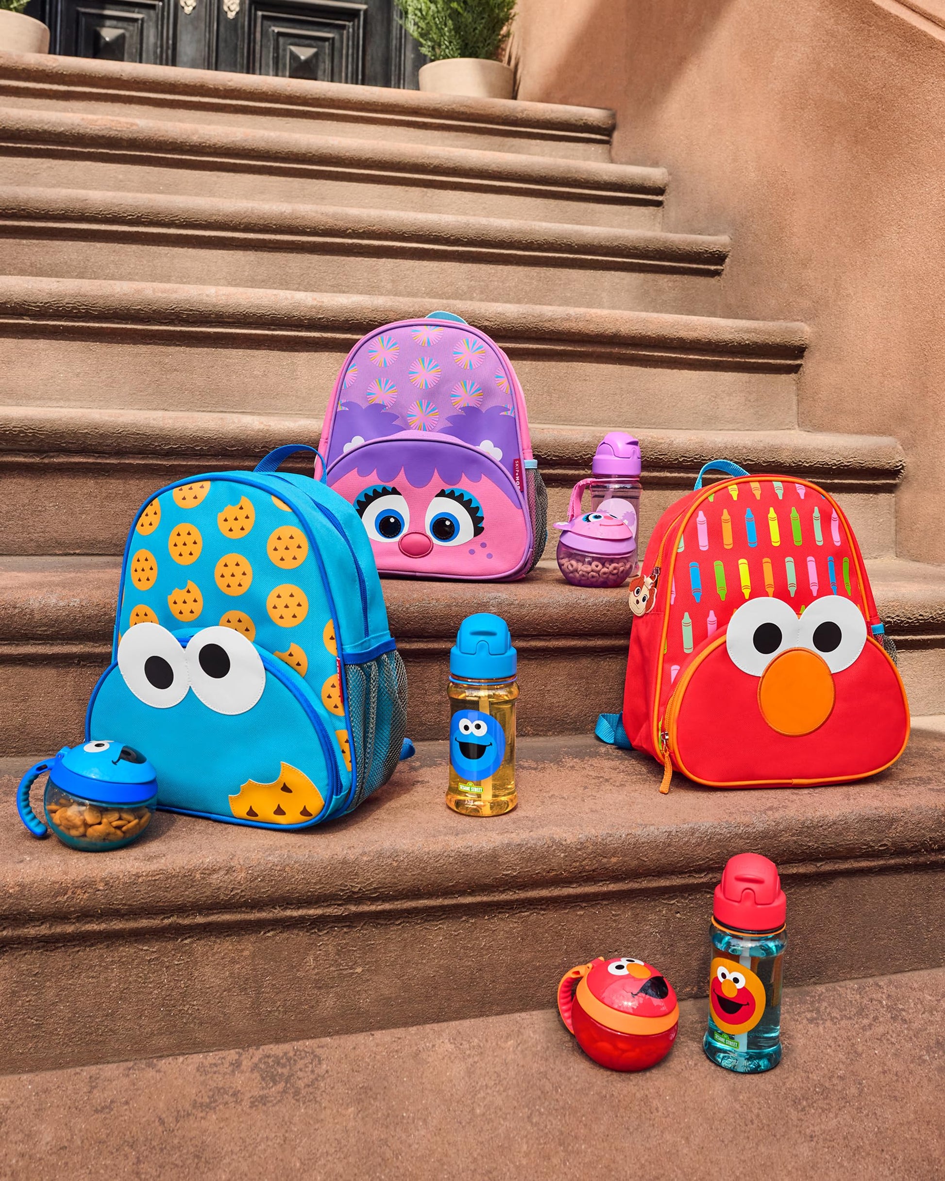 Skip Hop Sesame Street snack cup with snap-top lid closed