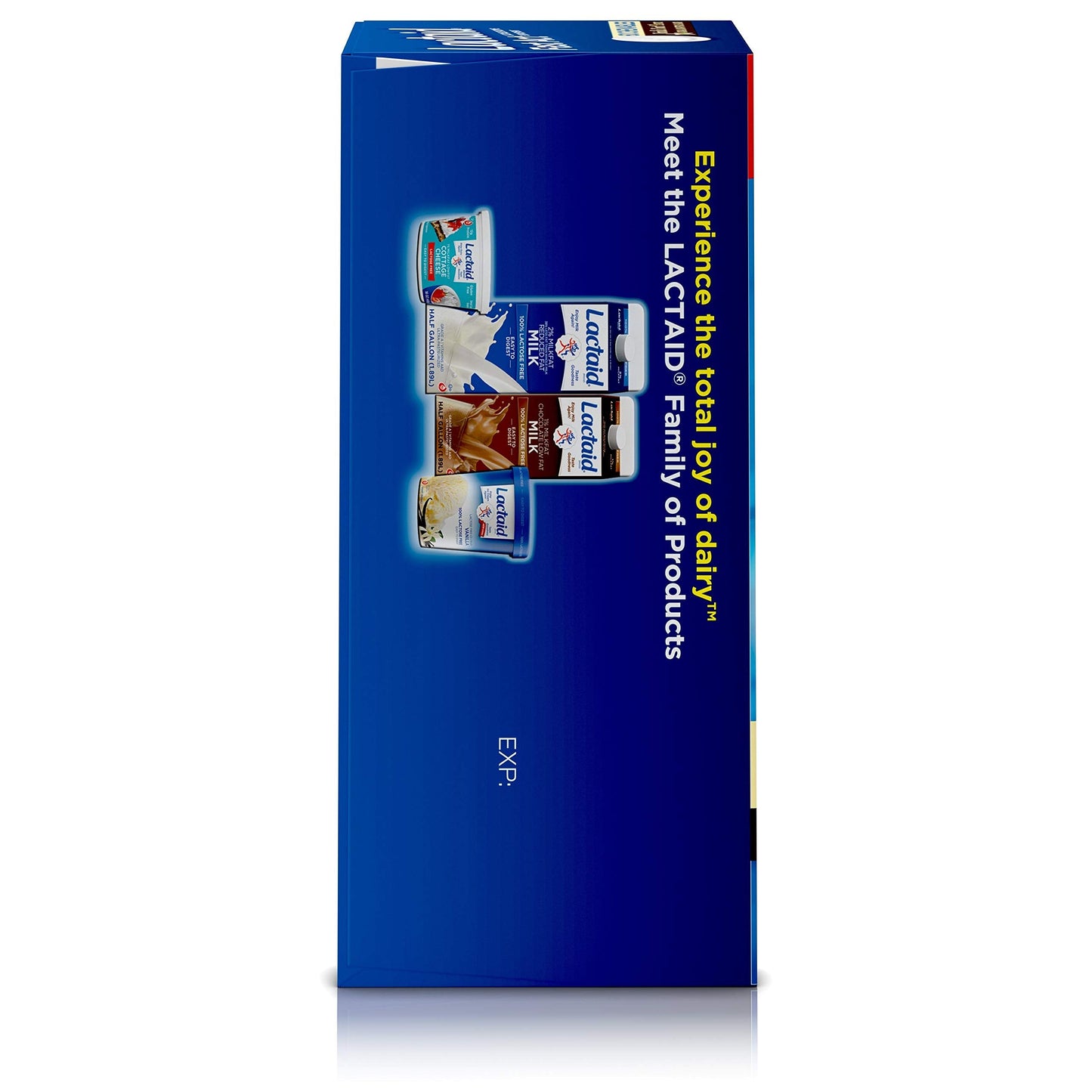 Lactaid Fast Act vanilla flavored dietary supplement tablets side panel directions.