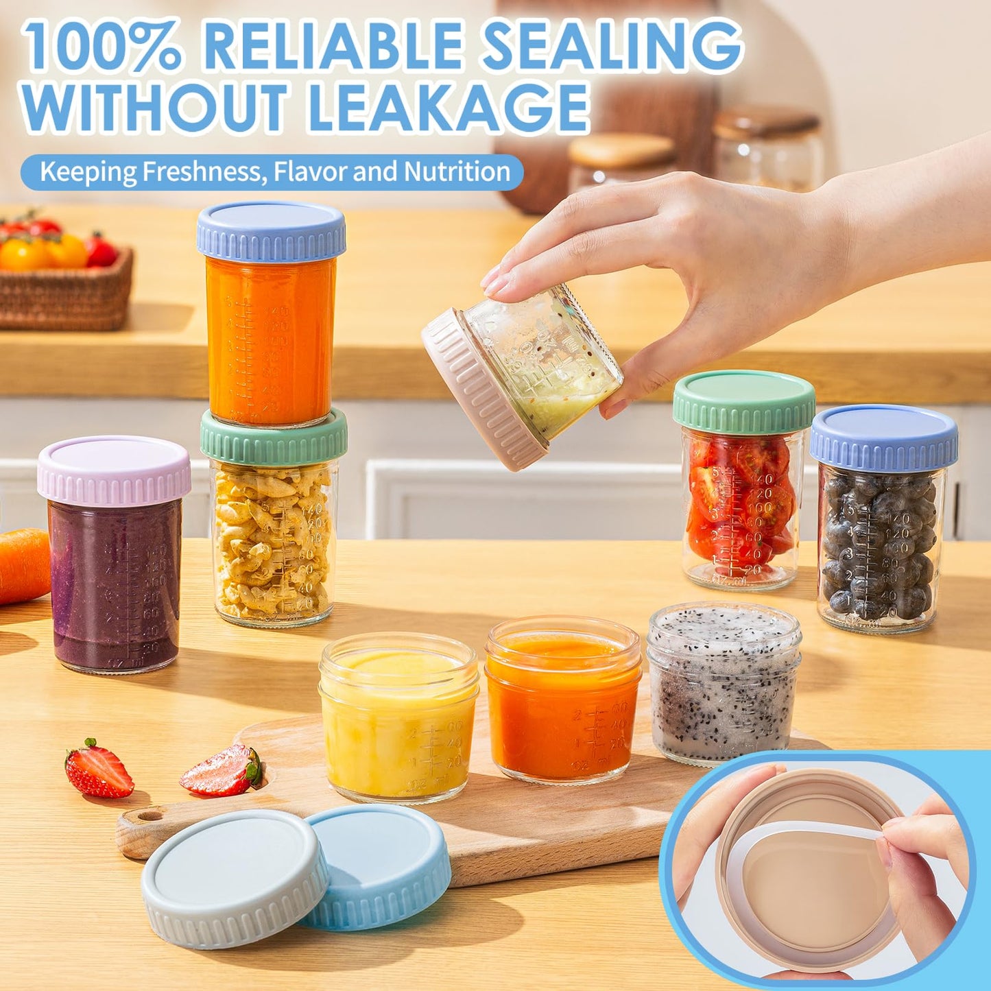 Demonstration of writable lid surface on Drkio baby food container