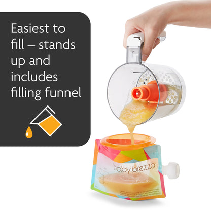 Baby Brezza leak proof double zipper detail on reusable pouch