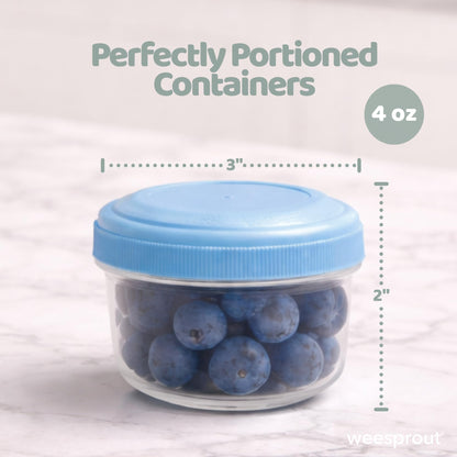 WeeSprout baby food containers showing stackable feature