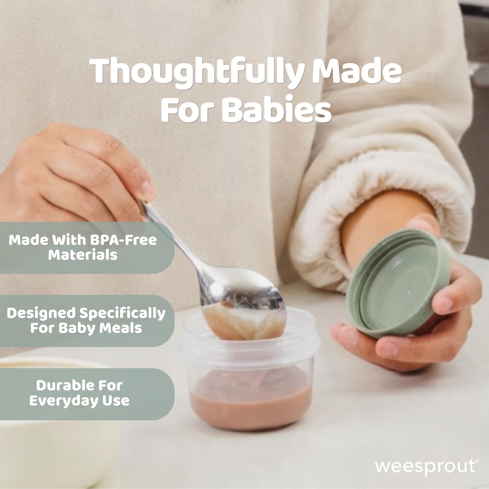 WeeSprout baby food storage set with variety matte colors