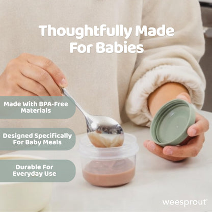 WeeSprout baby food storage set with variety matte colors