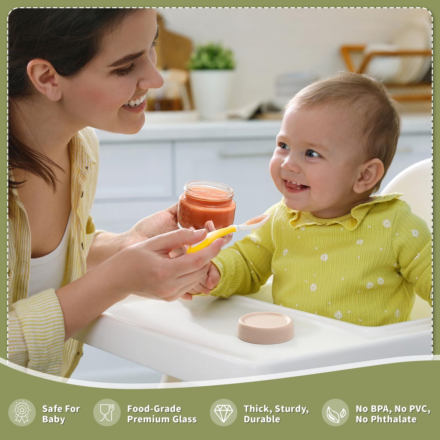 Top down view of Netany baby food storage containers