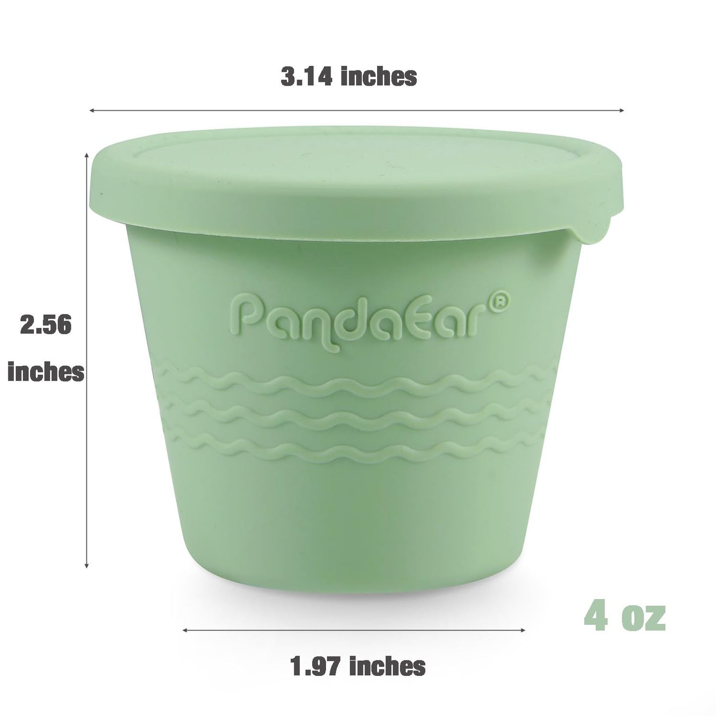 Stack of PandaEar silicone snack containers for infants