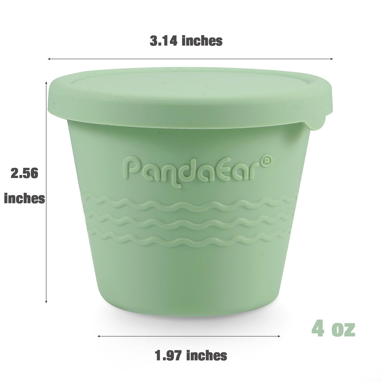 Stack of PandaEar silicone snack containers for infants