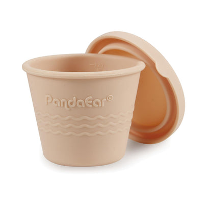 Assorted colors of PandaEar silicone baby snack containers