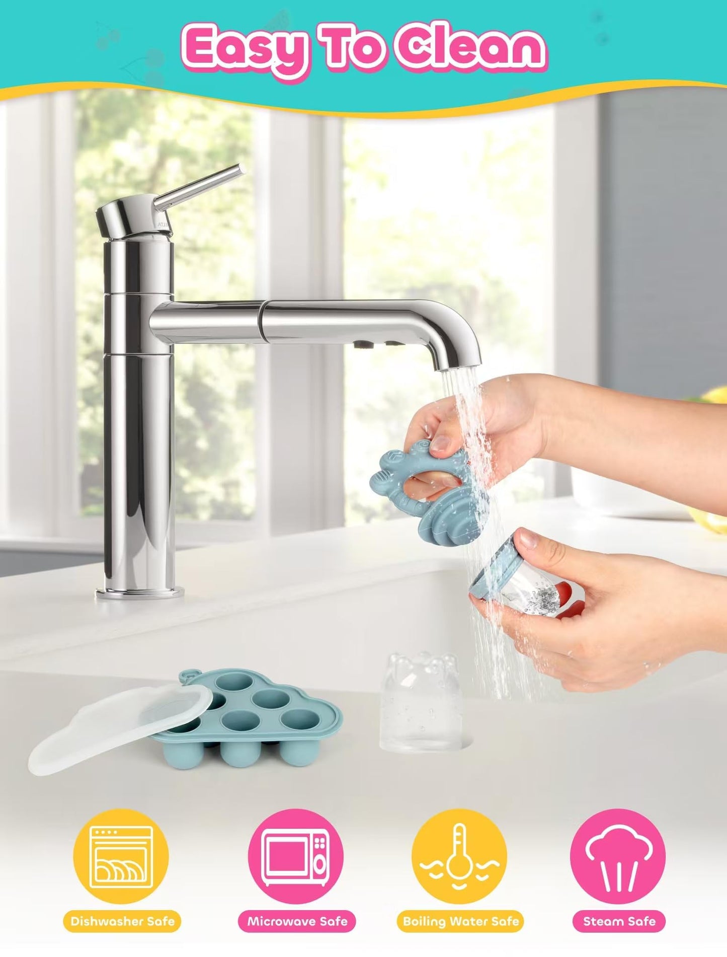 Complete haakaa baby teething and feeding set in blue