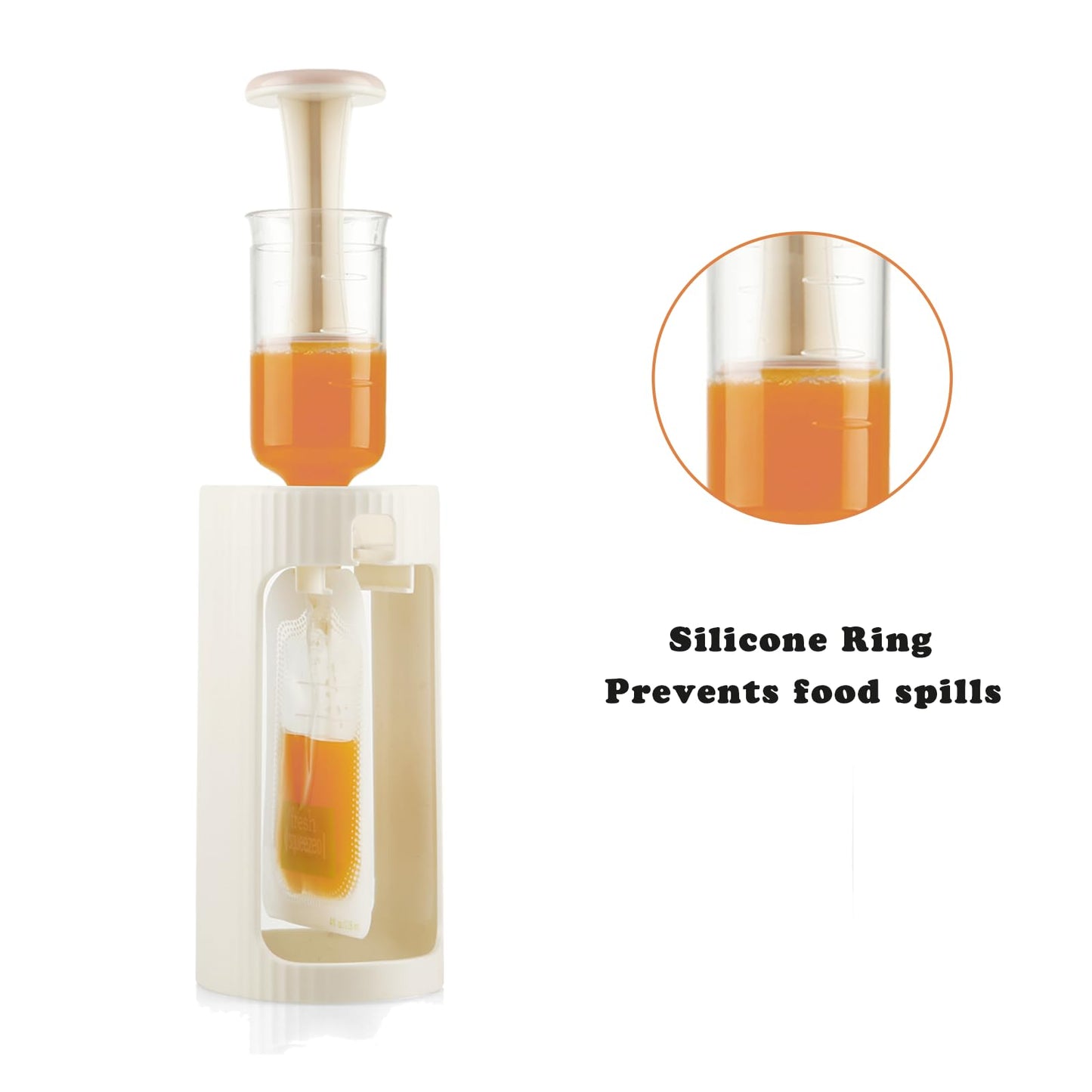 PandaEar squeeze station assembly for homemade baby food