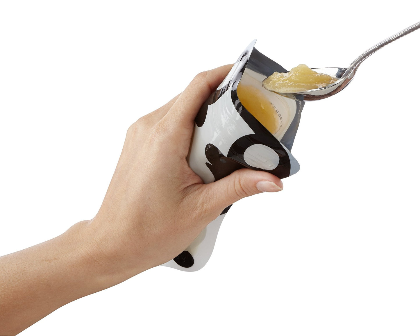 Close up of Squooshi reusable pouch leak-proof zipper