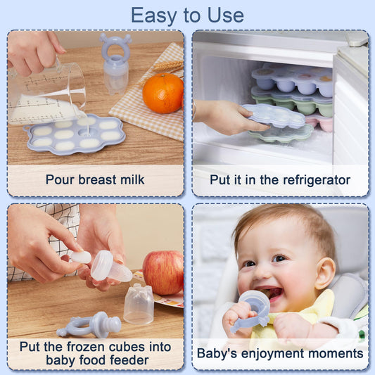KingKam baby food freezer tray with breastmilk popsicles