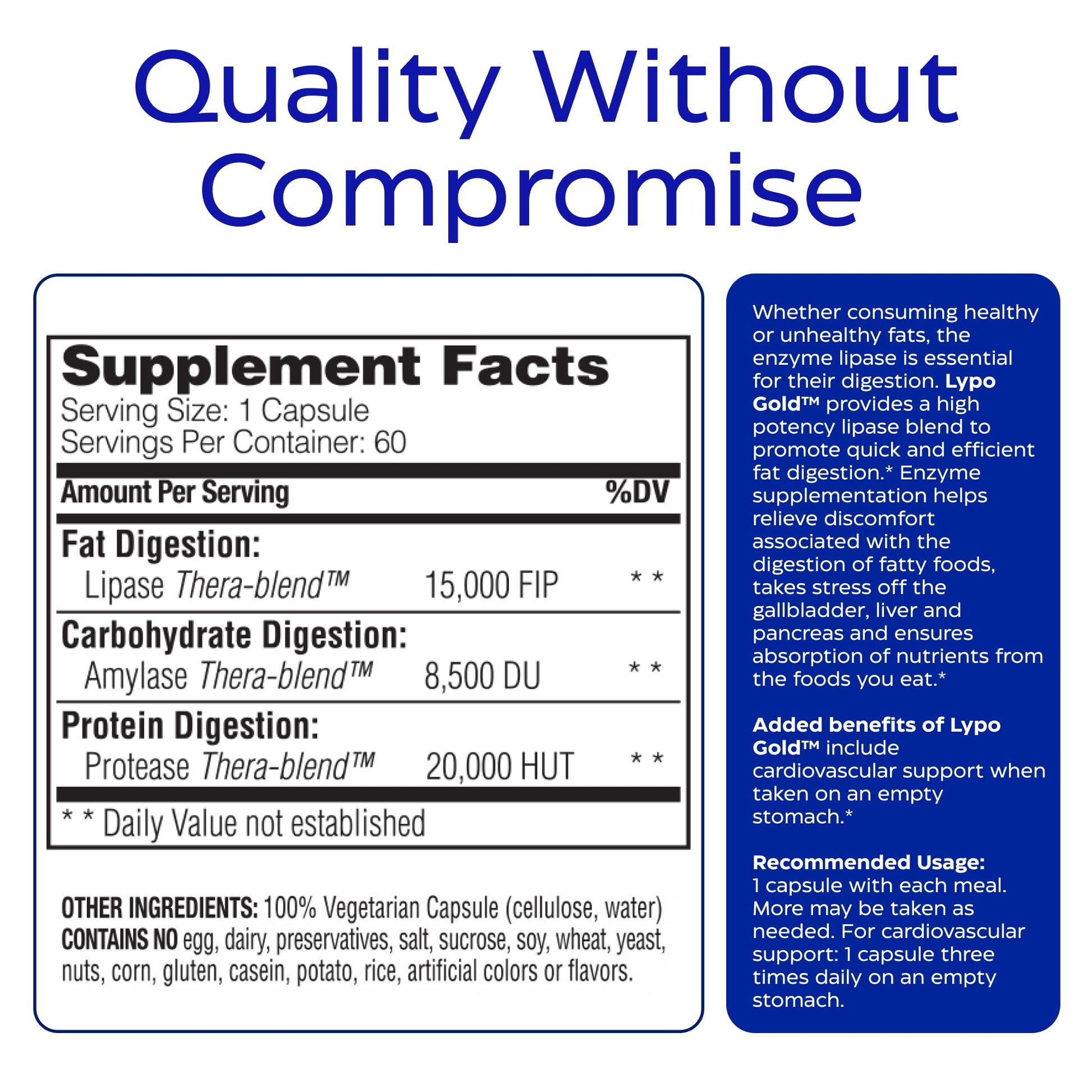 Enzymedica Lypo Gold premium imported digestive support bottle