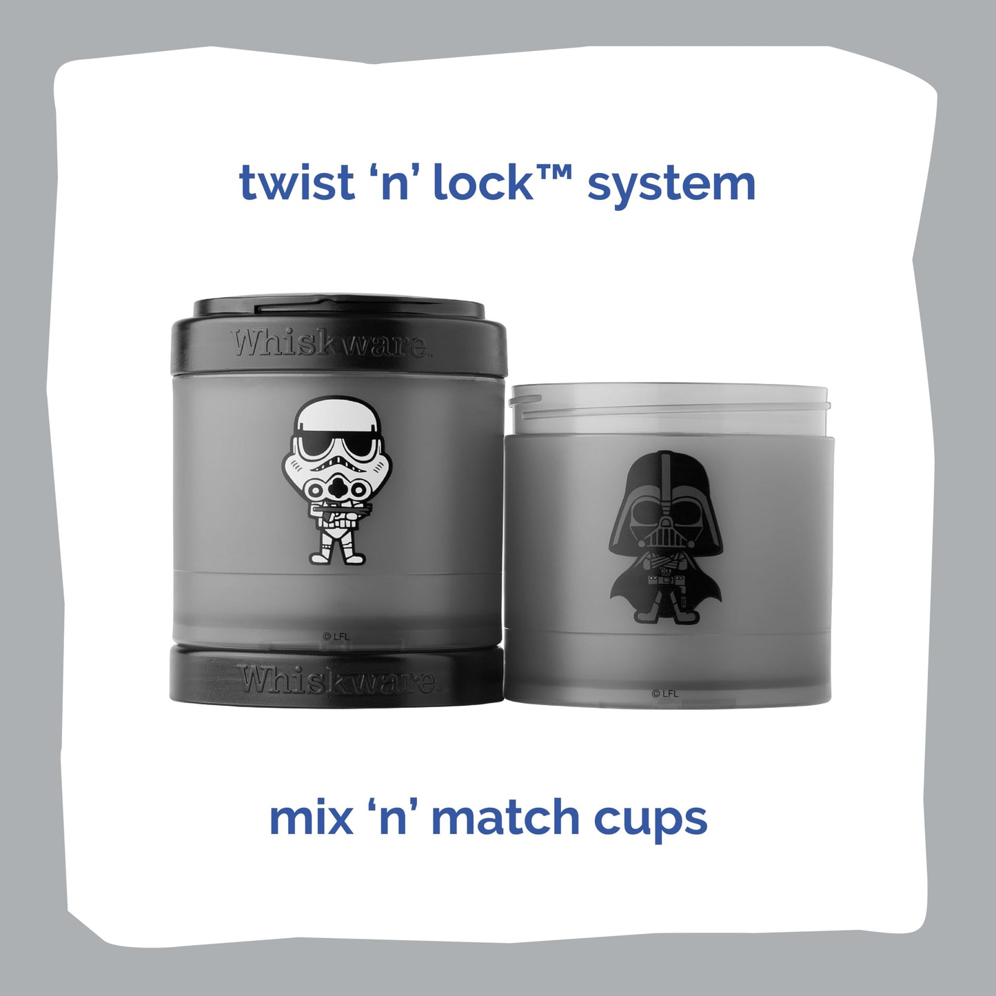 Whiskware Star Wars snack pack stackable jars side profile